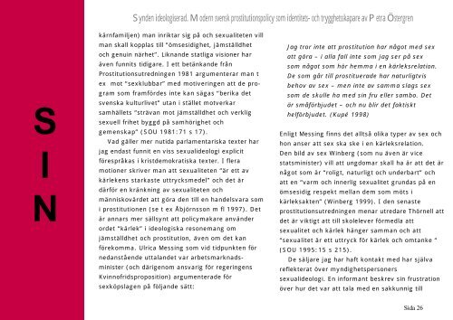 Synden ideologiserad. Modern svensk ... - Petra Östergren