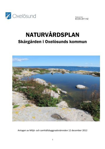 (121123 Naturvårdsplan skärgården) - Oxelösunds kommun