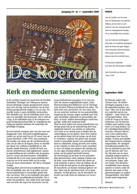 nummer 1, september 2008 - De Roerom