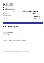 Effektivitet og etikk - NHH