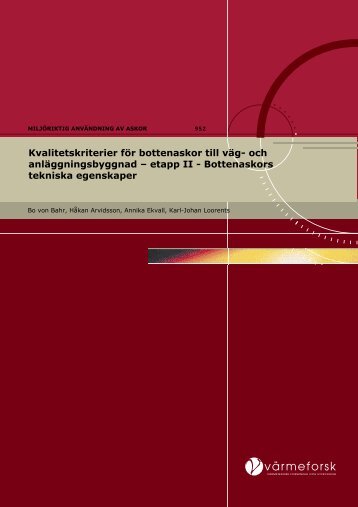 Bottenaskors tekniska egenskaper - Svenska EnergiAskor AB