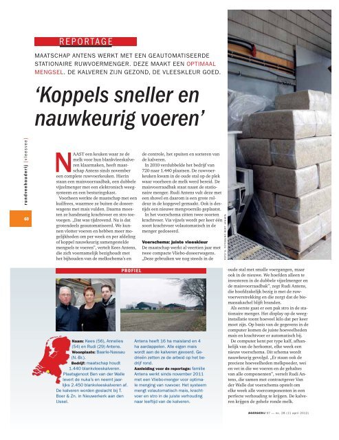 Koppels sneller en nauwkeuriger voeren - boerentaal.nl