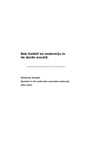 PDF afstudeeronderzoek - Bob Geldof - onderwijs in derdewereld ...