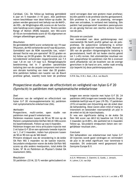 ONederlands Tijdschrift voor - Nederlands Tijdschrift voor Orthopaedie