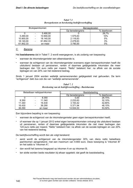 Fiscaal memento oktober 2012 - FOD Financiën