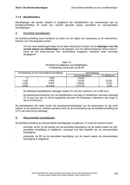 Fiscaal memento oktober 2012 - FOD Financiën