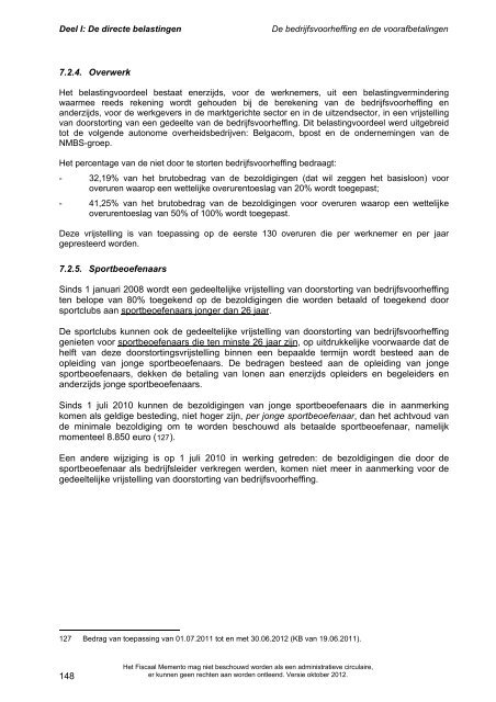 Fiscaal memento oktober 2012 - FOD Financiën