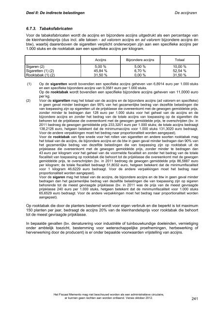 Fiscaal memento oktober 2012 - FOD Financiën
