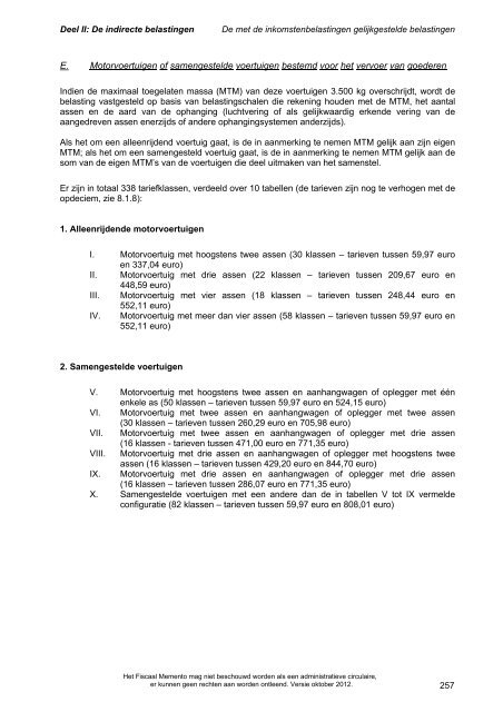 Fiscaal memento oktober 2012 - FOD Financiën