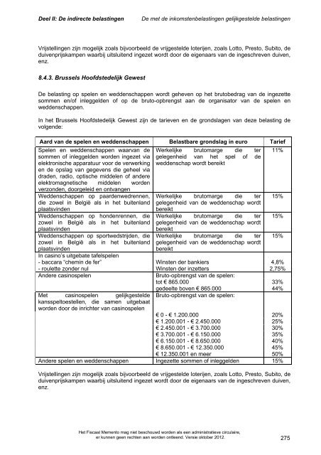 Fiscaal memento oktober 2012 - FOD Financiën