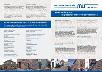 inspecteren om verval te voorkomen! - Monumentenwacht Nederland