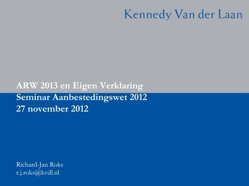 ARW 2012 & Eigen Verklaring