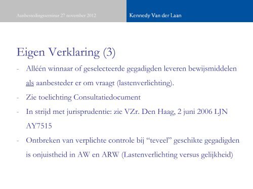 ARW 2012 & Eigen Verklaring