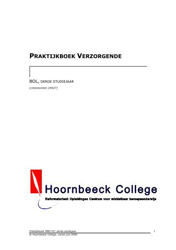 Praktijkboek Verzorgende BOL derdejaars - Hoornbeeck College