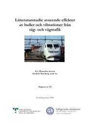 Litteraturstudie avseende effekter av buller och vibrationer ... - Tvane