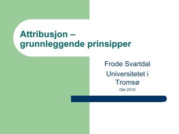 Attribusjon – grunnleggende prinsipper