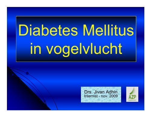 Diabetes mellitus in vogelvlucht - Spaogs.org