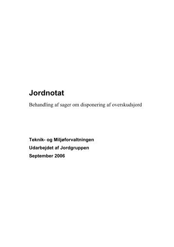 Jordnotat - Miljøministeriet