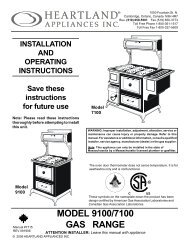 MODEL 9100/7100 GAS RANGE - Fireplaces Rochester NY