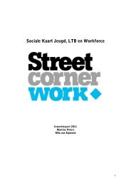 Sociale Kaart Jeugd, LTB en Workforce - Stichting Streetcornerwork