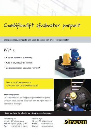 Combiflowlift afvalwater pompunit - Arveon