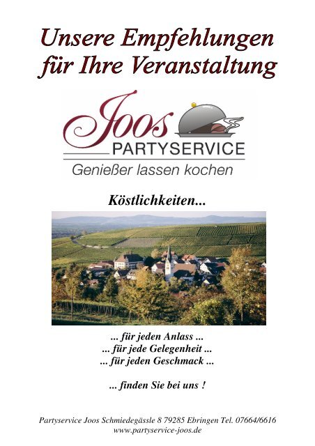 Preisliste Neu.pdf - Joos Partyservice in Ebringen