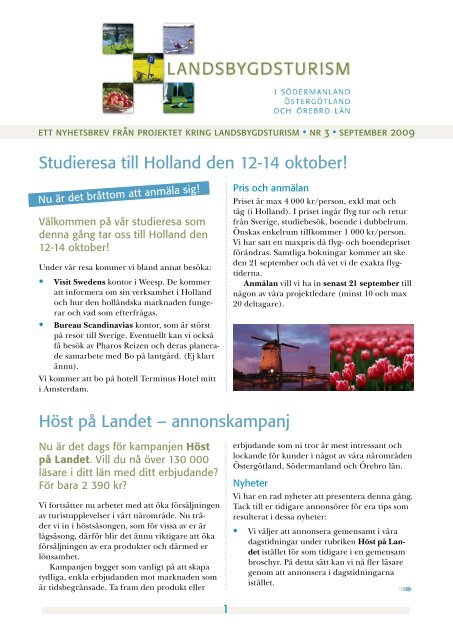 Studieresa till Holland den 12-14 oktober! Höst på Landet ... - LRF