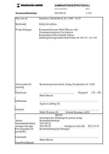 KF prot 2012-09-24 §§ 132-156.pdf - Örnsköldsviks kommun