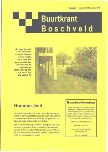 Buurtkrant november 2003 - Boschveld Beweegt