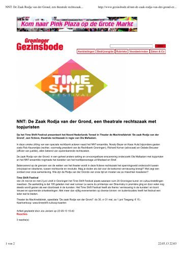 De Zaak Rodja van der Grond, een theatrale ... - Time Shift Festival