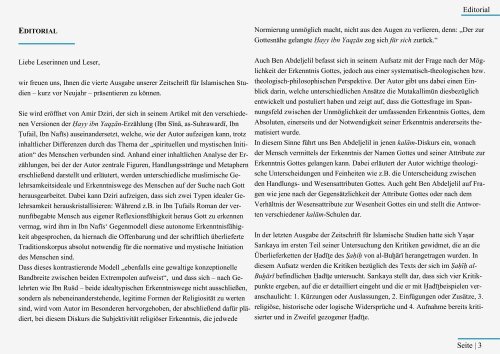 Zeitschrift für Islamische Studien 4. Ausgabe