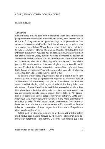 Rorty, etnocentrism och demokrati - Thales