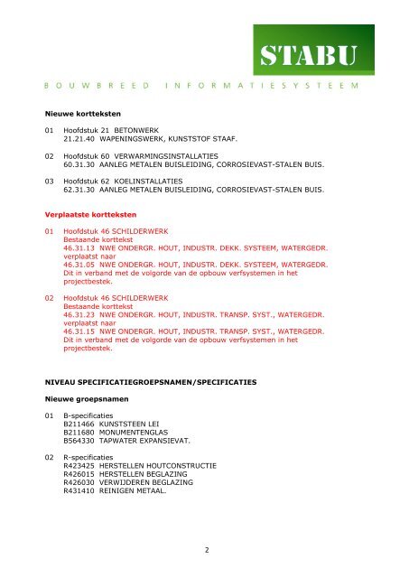 Aangepaste verantwoording STABU-Catalogus 2011-2