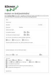 Ansökan färdtjänst - Region Blekinge