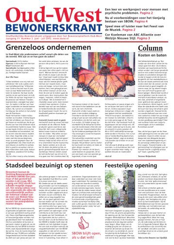 Bewonerskrant Oud-West | 2012 - nummer 3.pdf - Bewonersplatform ...