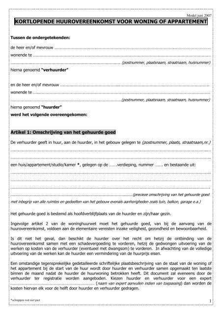 Wat Is Het Verschil Tussen Een Huurcontract Voor Een Maand En Een  Hot