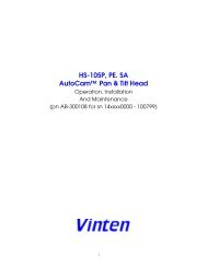 HS-105P, PE. SA AutoCam™ Pan & Tilt Head - Vinten Radamec