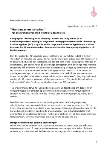 Mandag er en lortedag” - Colitis-Crohn Foreningen