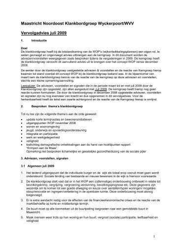 Advies Klankbordgroep Wittevrouwenveld/Wyckerpoort - Maastricht ...