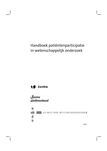 Handboek patiëntenparticipatie in wetenschappelijk onderzoek