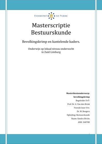 Masterscriptie Bestuurskunde