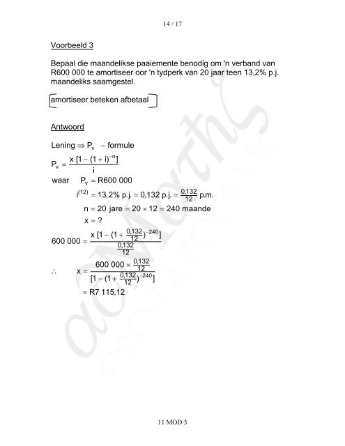 n Toekomstige waarde a - AdMaths