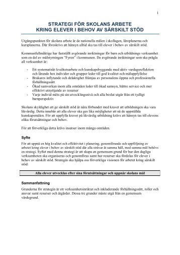 Strategi för särskilt stöd - Hjo kommun