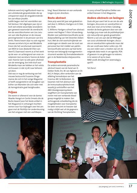 15-06-2007 V&VN Dialyse en Nefrologie magazine 2 2007