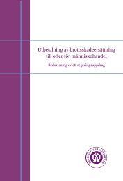 Utbetalning av brottsskadeersättning till offer för människohandel