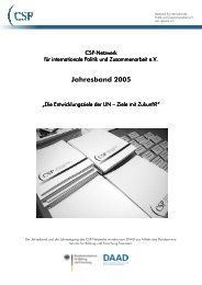 Millenium Development Goals - CSP-Netzwerk