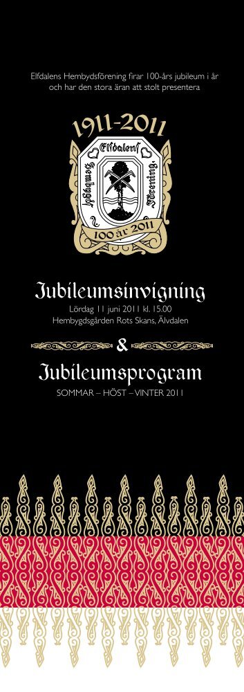 Jubileumsinvigning Jubileumsprogram