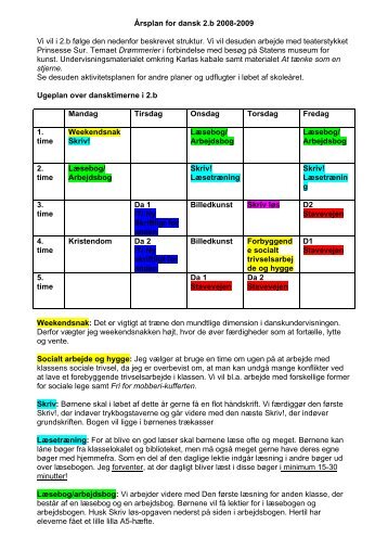 Årsplan for dansk 2.b 2008-2009 Vi vil i 2.b følge den nedenfor ...
