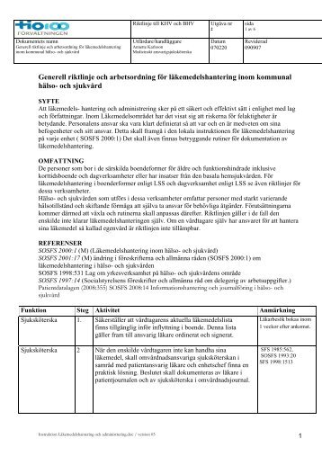 Instruktion Läkemedelshantering och administrering - TioHundra