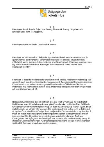 Folkets Hus föreningsstadgar i PDF-format - Svågadalen